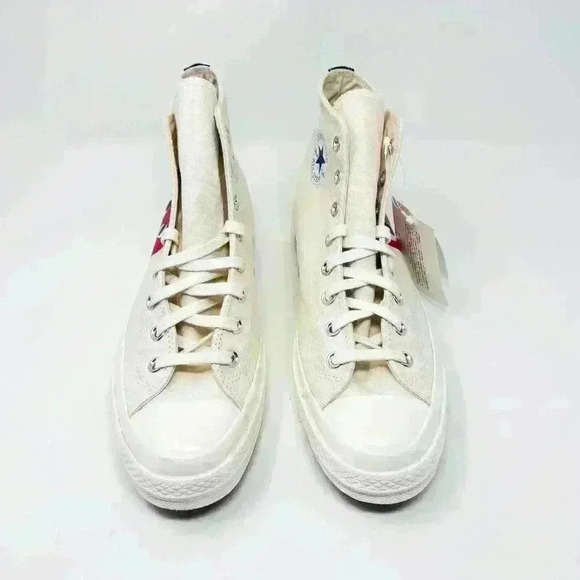 BRAND NEW IN BOX WITH TAGS COMME DES GARÇONS PLAY CONVERSE X CDG PLAY WHITE SHOE - Picture 3 of 6
